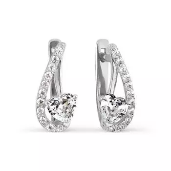 Серьги с фианитами Линии Любви