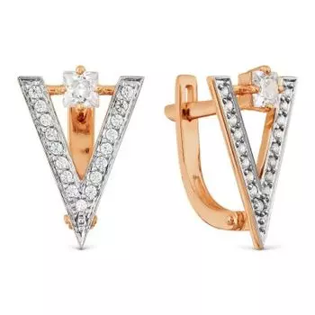 Серьги с фианитами Линии Любви