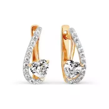 Серьги с фианитами Линии Любви