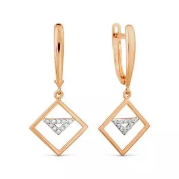 Серьги с фианитами Линии Любви