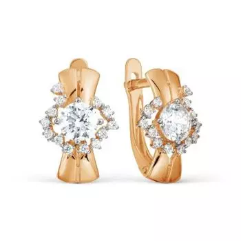 Серьги с фианитами Линии Любви