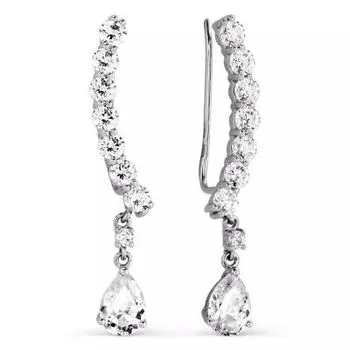 Серьги с фианитами Линии Любви