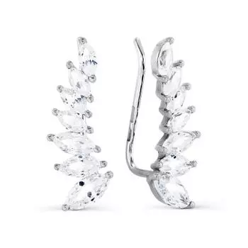 Серьги с фианитами Линии Любви