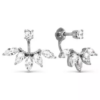 Серьги с фианитами Линии Любви