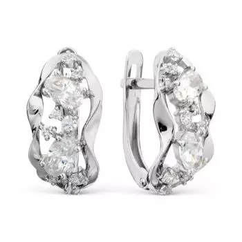 Серьги с фианитами Линии Любви