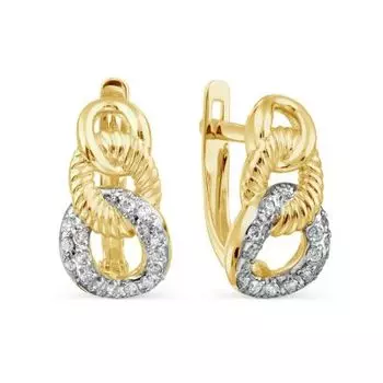 Серьги с фианитами Линии Любви