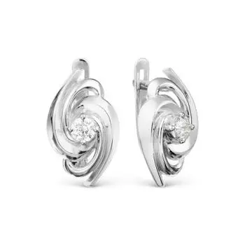 Серьги с фианитами Линии Любви