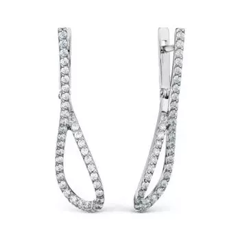 Серьги с фианитами Линии Любви