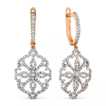 Серьги с фианитами Линии Любви