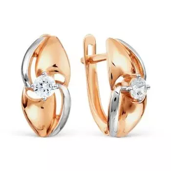 Серьги с фианитами Линии Любви