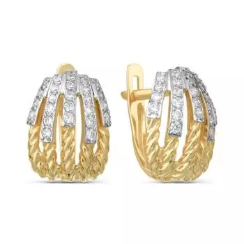 Серьги с фианитами Линии Любви