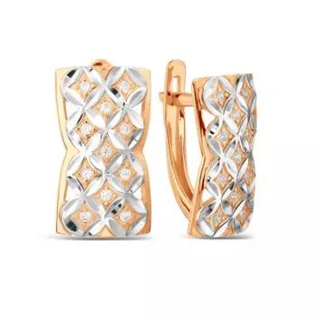 Серьги с фианитами Линии Любви