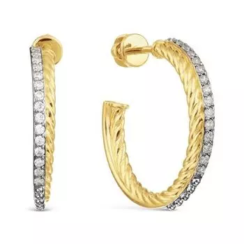 Серьги с фианитами Линии Любви