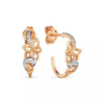 Серьги с фианитами Линии Любви