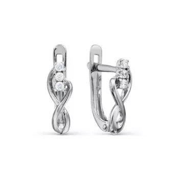 Серьги с фианитами Линии Любви