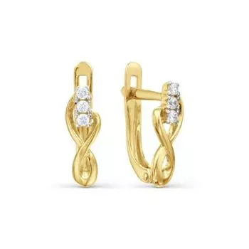 Серьги с фианитами Линии Любви