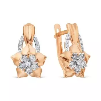 Серьги с фианитами Линии Любви