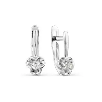 Серьги с фианитами Линии Любви