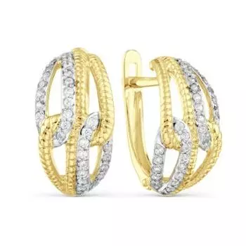 Серьги с фианитами Линии Любви