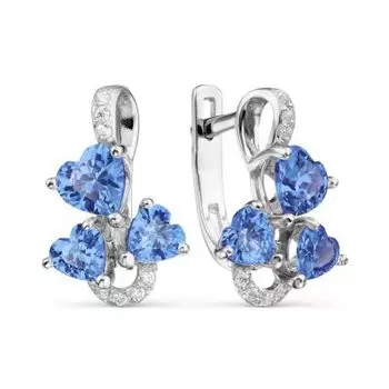 Серьги с фианитами Линии Любви