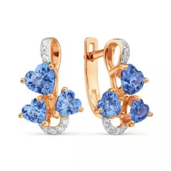 Серьги с фианитами Линии Любви