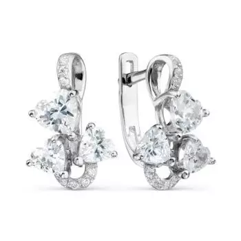 Серьги с фианитами Линии Любви