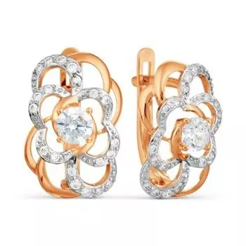 Серьги с фианитами Линии Любви