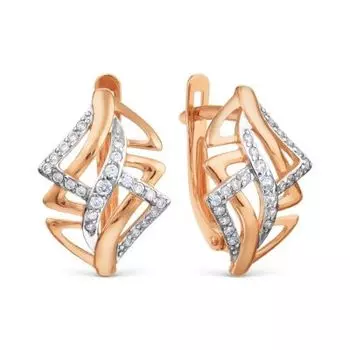 Серьги с фианитами Линии Любви