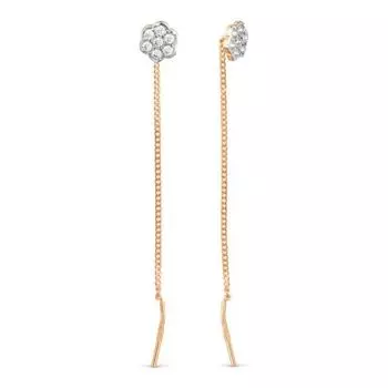 Серьги с фианитами Линии Любви