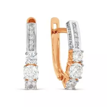 Серьги с фианитами Линии Любви