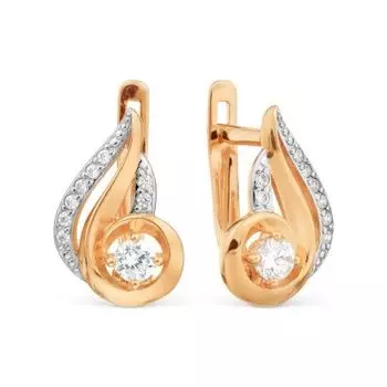 Серьги с фианитами Линии Любви