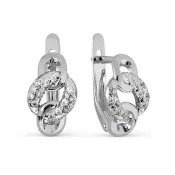 Серьги с фианитами Линии Любви