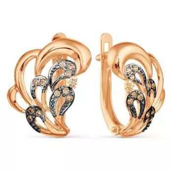 Серьги с фианитами Линии Любви