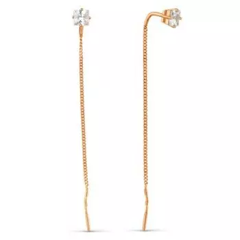 Серьги с фианитами Линии Любви