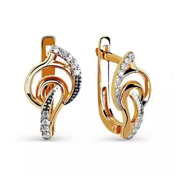 Серьги с фианитами Линии Любви