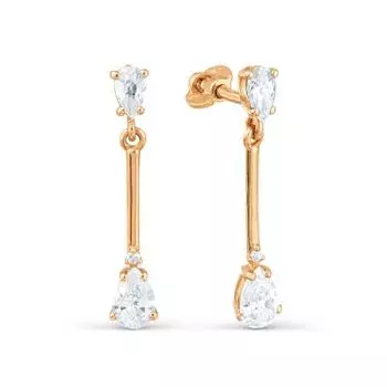 Серьги с фианитами Линии Любви