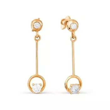 Серьги с фианитами Линии Любви