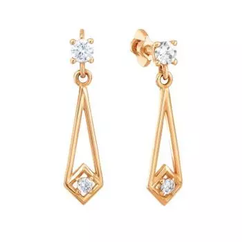 Серьги с фианитами Линии Любви