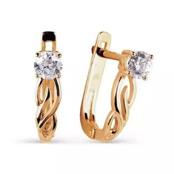 Серьги с фианитами Линии Любви