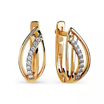 Серьги с фианитами Линии Любви