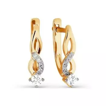 Серьги с фианитами Линии Любви