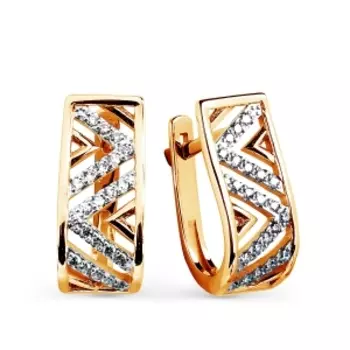 Серьги с фианитами Линии Любви