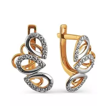 Серьги с фианитами Линии Любви