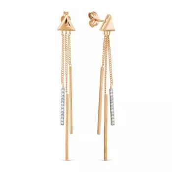 Серьги с фианитами Линии Любви