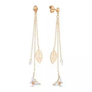 Серьги с фианитами Линии Любви