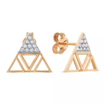 Серьги с фианитами Линии Любви