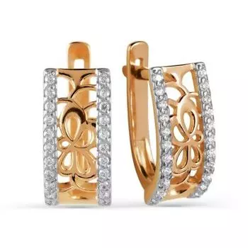 Серьги с фианитами Линии Любви