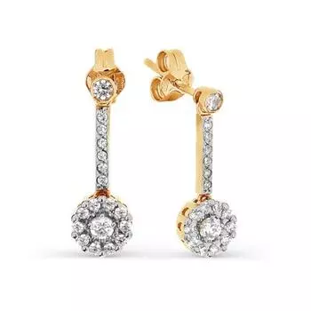 Серьги с фианитами Линии Любви