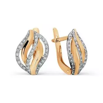 Серьги с фианитами Линии Любви