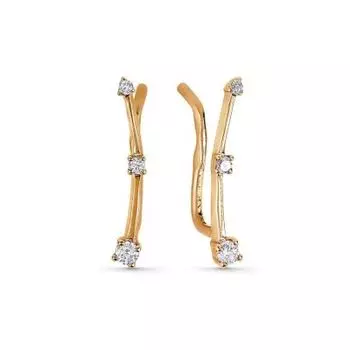 Серьги с фианитами Линии Любви